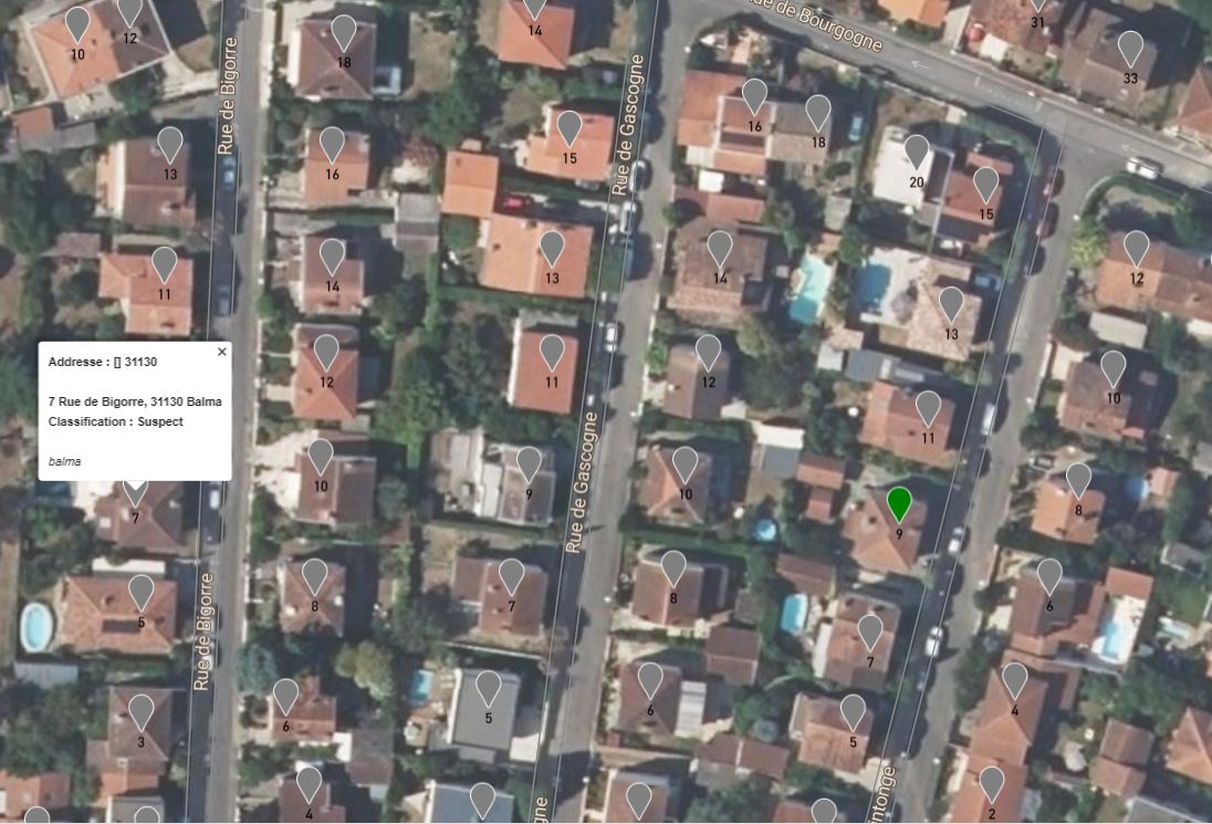 Puntos por vivienda en un barrio