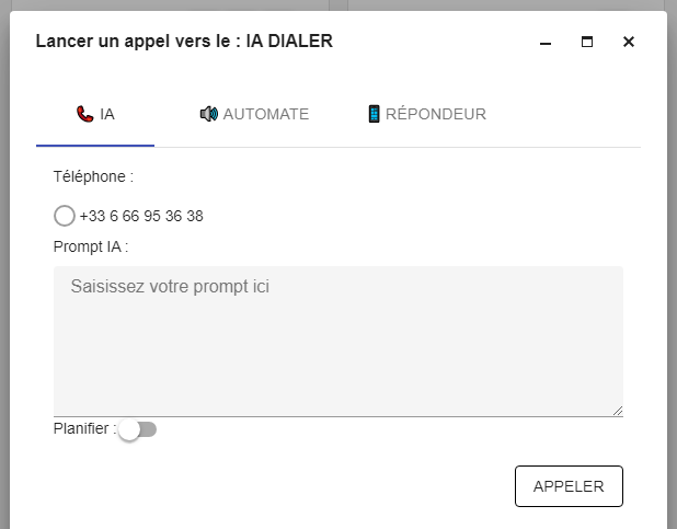 CRM avec dialer IA